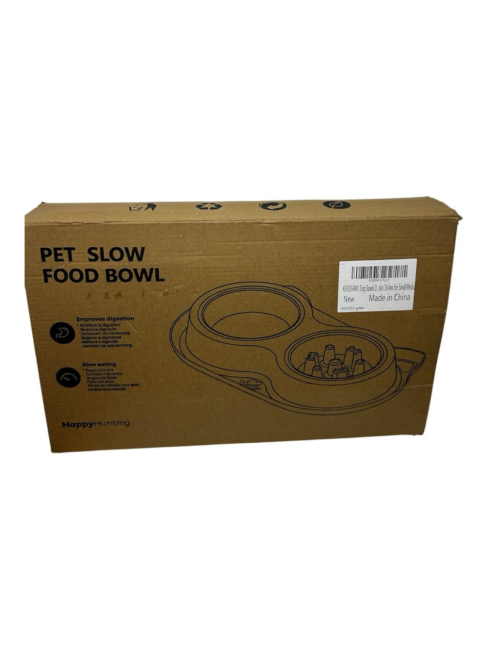 Stainless Steel Pet Slow Food Double Bowl Dog Cat Dish For Small/Medium Pets